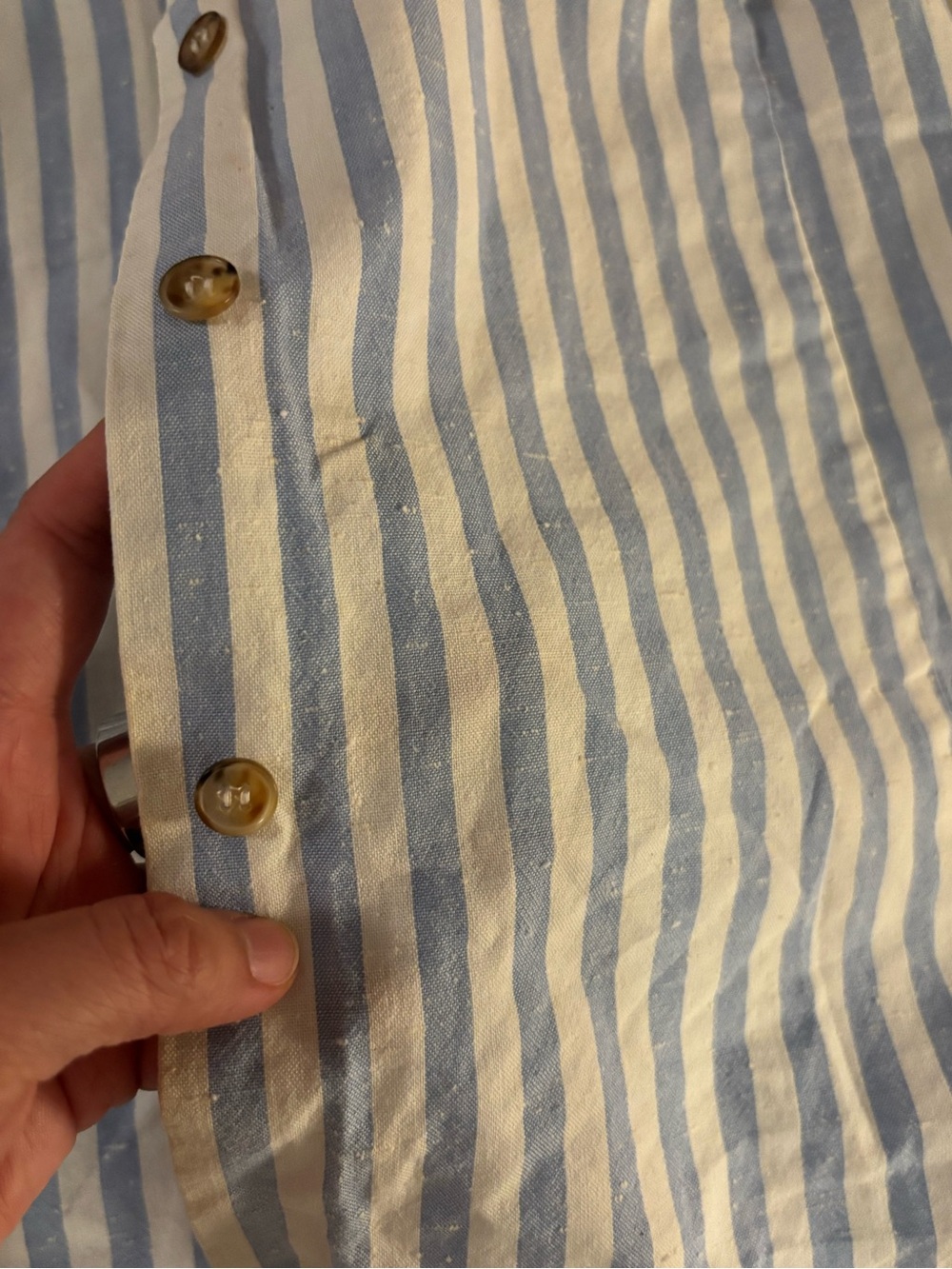 Sezane Striped Ruffle Button-Front Top 34 - Picture 3 of 4